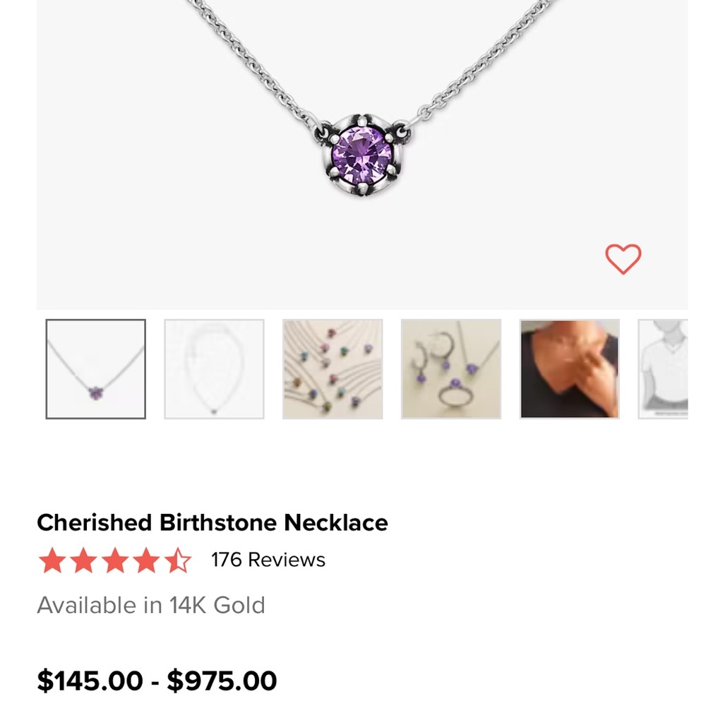 James Avery Purple (Amethyst) Cherished Birthstone Necklace